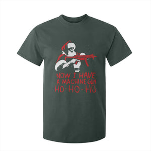 Now I Have A Machine Gun T Shirt For Kid Funny Retro Christmas 90s Movie Santa Gun Lovers TS10 Dark Forest Green Print Your Wear