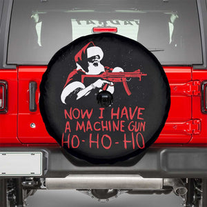 Now I Have A Machine Gun Spare Tire Cover Funny Retro Christmas 90s Movie Santa Gun Lovers TS10 Black Print Your Wear