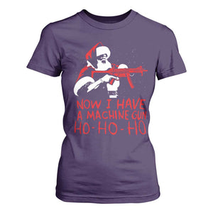 Now I Have A Machine Gun T Shirt For Women Funny Retro Christmas 90s Movie Santa Gun Lovers TS10 Purple Print Your Wear