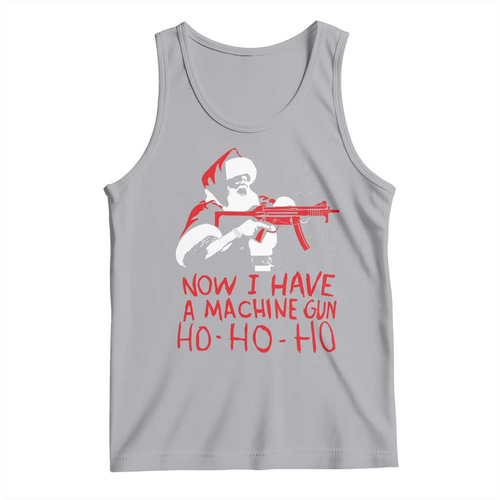Now I Have A Machine Gun Tank Top Funny Retro Christmas 90s Movie Santa Gun Lovers TS10 Athletic Heather Print Your Wear