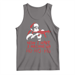 Now I Have A Machine Gun Tank Top Funny Retro Christmas 90s Movie Santa Gun Lovers TS10 Deep Heather Print Your Wear