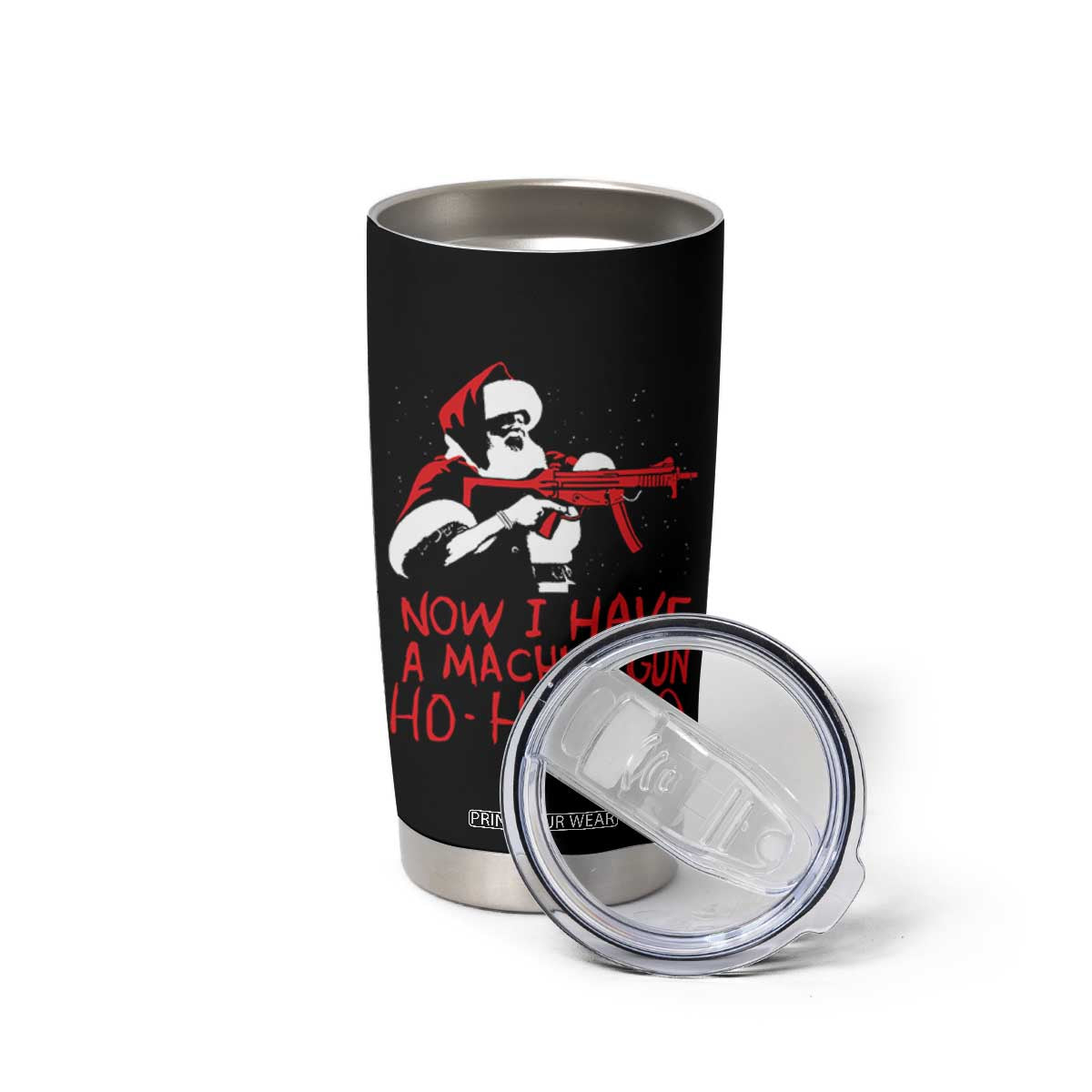 Now I Have A Machine Gun Tumbler Cup Funny Retro Christmas 90s Movie Santa Gun Lovers TS10 Print Your Wear