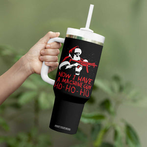 Now I Have A Machine Gun Tumbler With Handle Funny Retro Christmas 90s Movie Santa Gun Lovers TS10 Print Your Wear