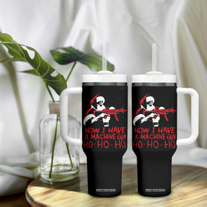 Now I Have A Machine Gun Tumbler With Handle Funny Retro Christmas 90s Movie Santa Gun Lovers TS10 Print Your Wear