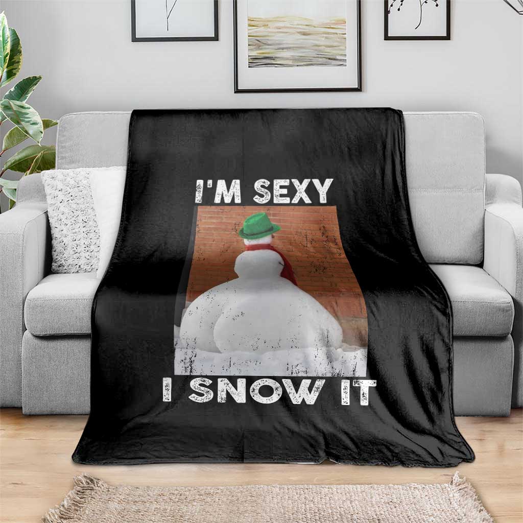 Sarcastic Snowman Throw Blanket Funny Christmas I'm Sexy and I Snow It TS10 Print Your Wear
