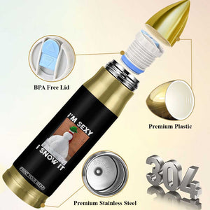 Sarcastic Snowman Bullet Tumbler Funny Christmas I'm Sexy and I Snow It TS10 Print Your Wear