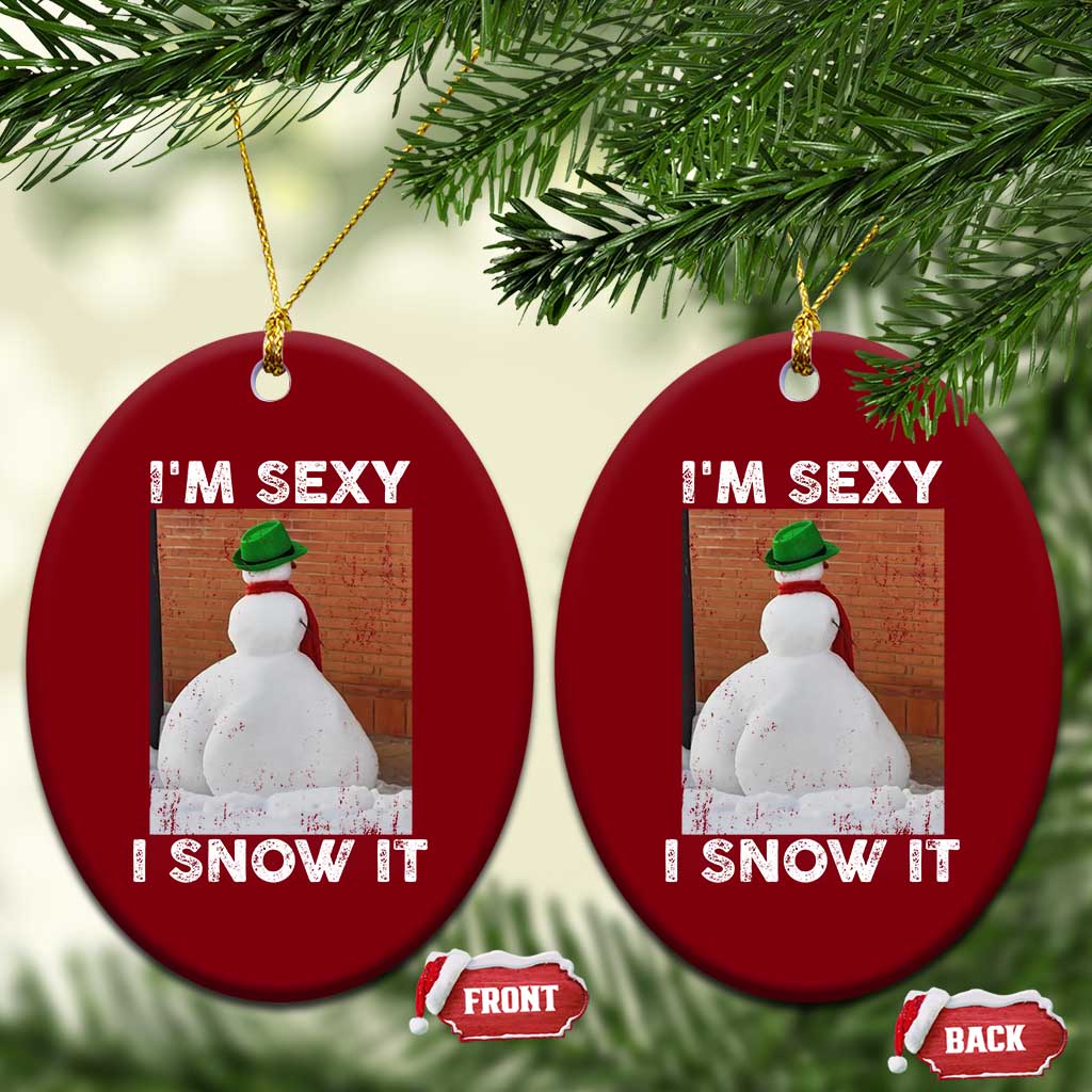 Sarcastic Snowman Ceramic Ornament Funny Christmas I'm Sexy and I Snow It TS10 Print Your Wear