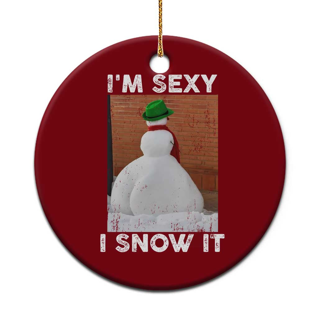 Sarcastic Snowman Ceramic Ornament Funny Christmas I'm Sexy and I Snow It TS10 1pc Red Print Your Wear
