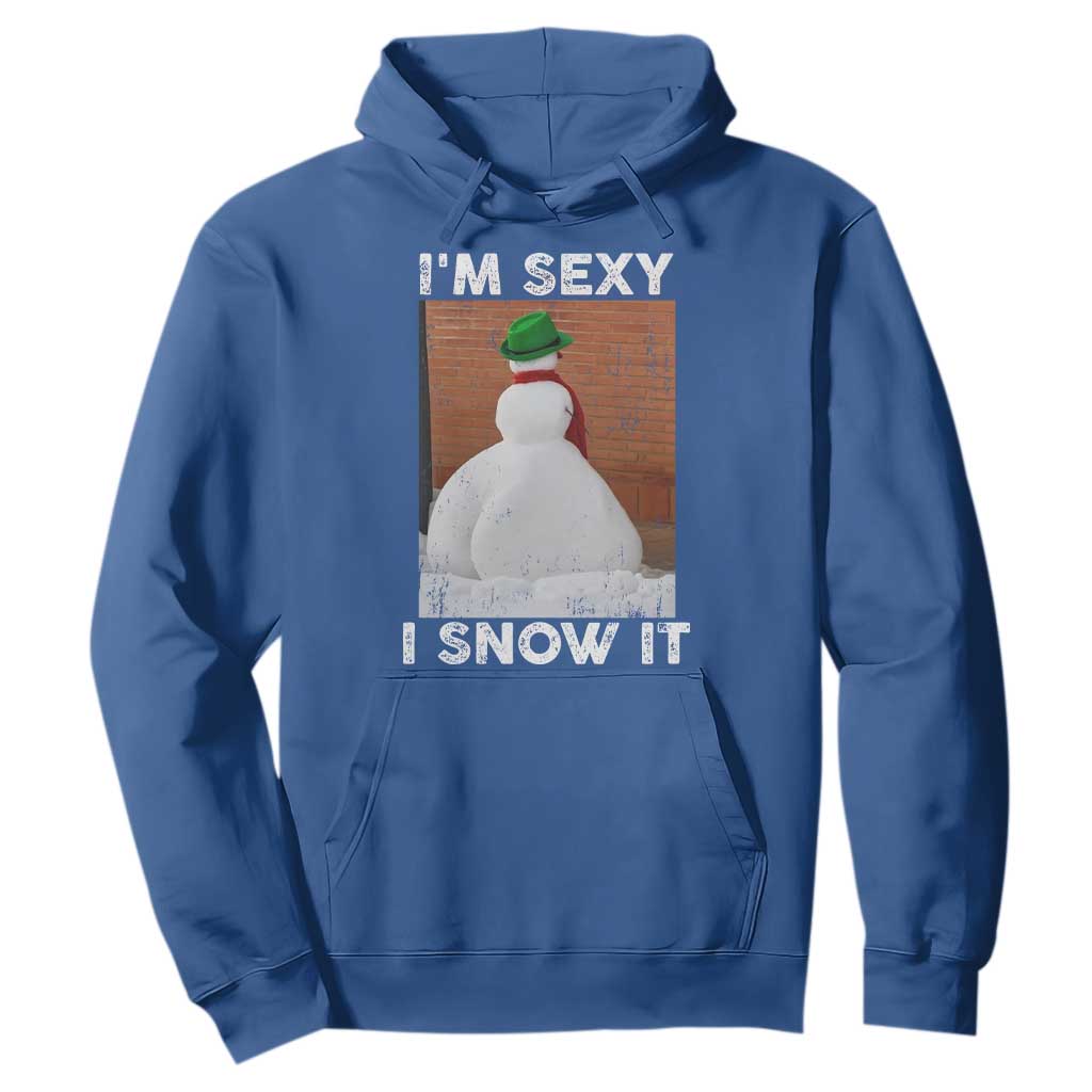 Sarcastic Snowman Hoodie Funny Christmas I'm Sexy and I Snow It TS10 Royal Blue Print Your Wear