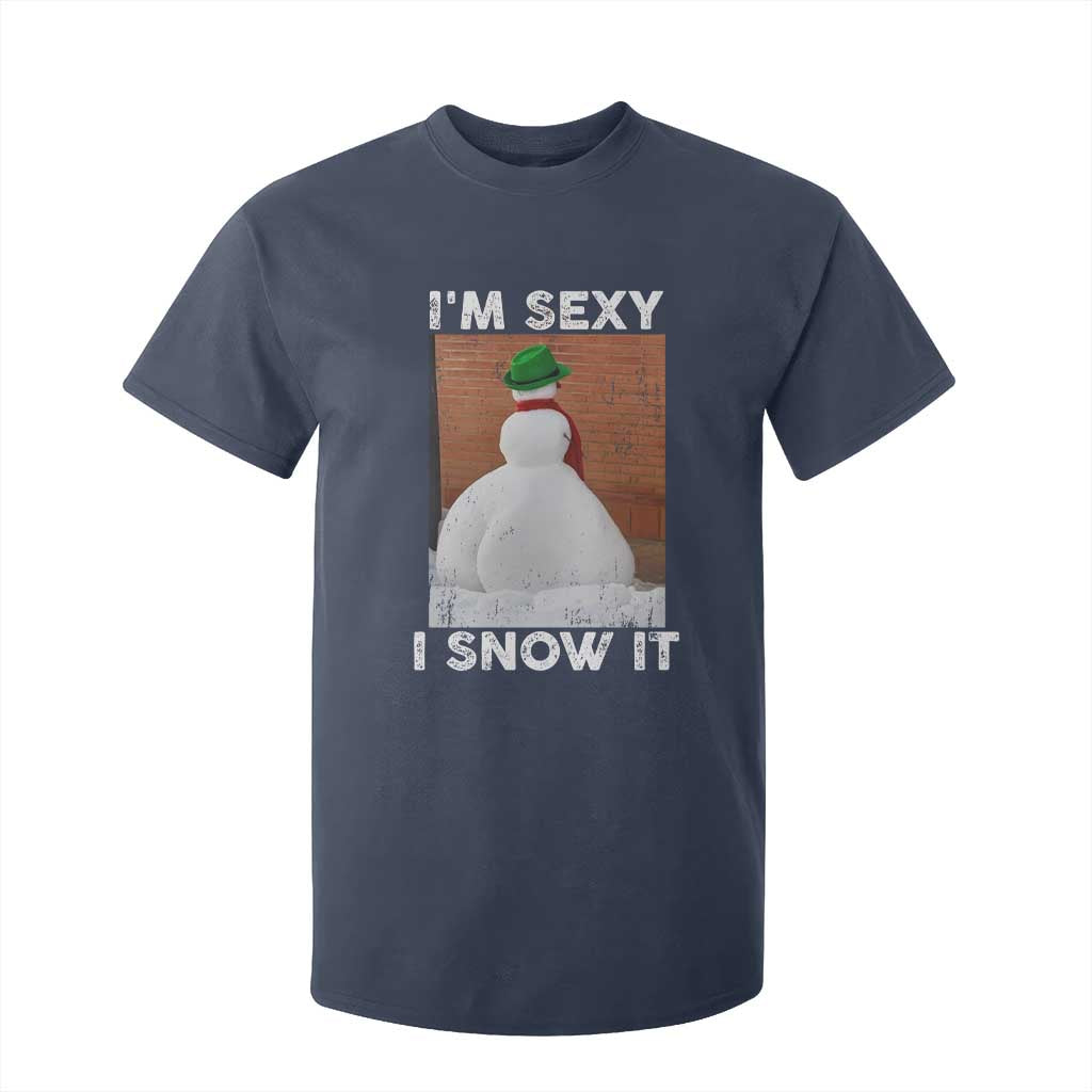Sarcastic Snowman T Shirt For Kid Funny Christmas I'm Sexy and I Snow It TS10 Navy Print Your Wear