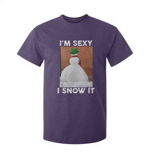 Sarcastic Snowman T Shirt For Kid Funny Christmas I'm Sexy and I Snow It TS10 Purple Print Your Wear