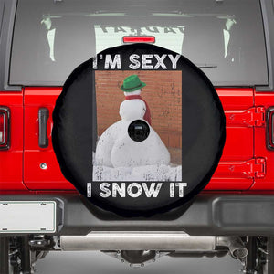 Sarcastic Snowman Spare Tire Cover Funny Christmas I'm Sexy and I Snow It TS10 Black Print Your Wear