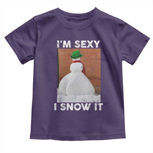 Sarcastic Snowman Toddler T Shirt Funny Christmas I'm Sexy and I Snow It TS10 Purple Print Your Wear