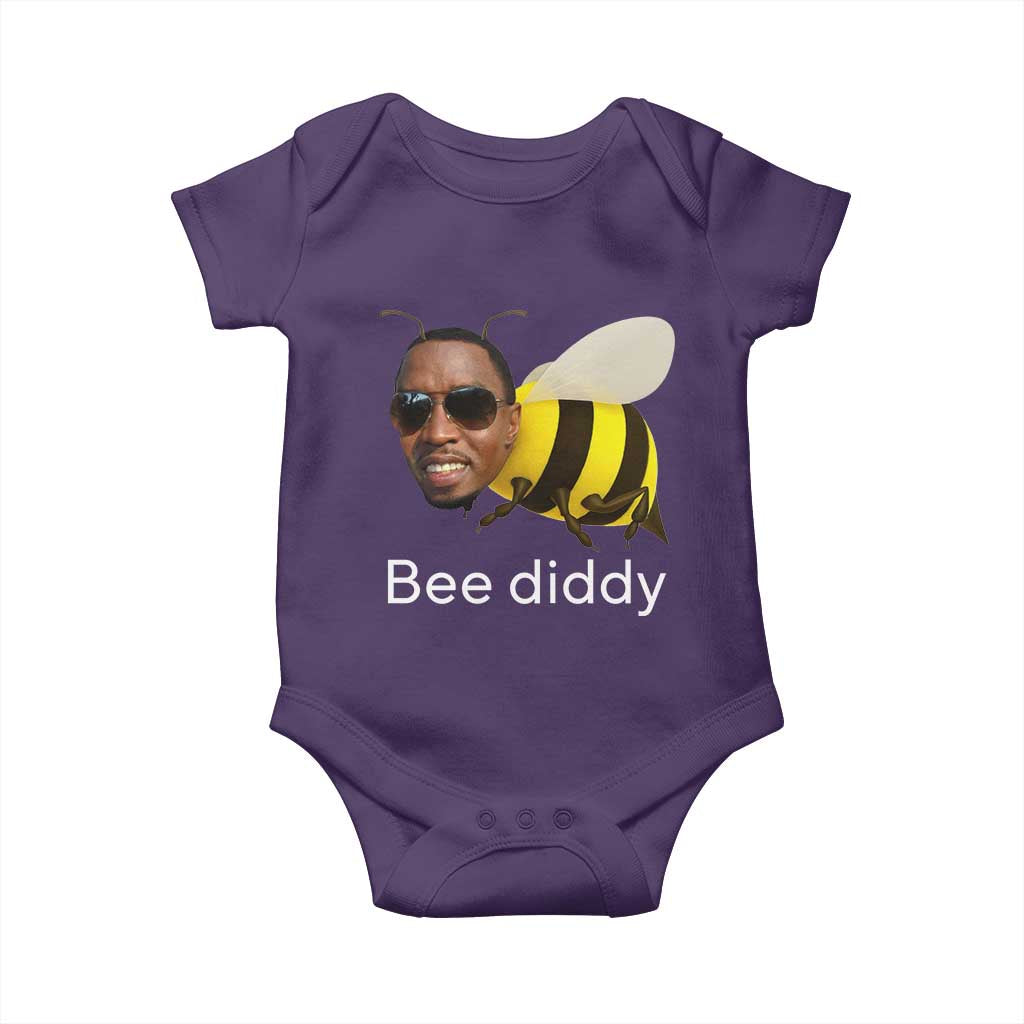 Bee Diddy Baby Onesie Funny Weirdcore Dark Humor Internet Memes Gen-Z TS10 Purple Print Your Wear