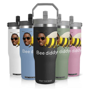 Bee Diddy Flip Straw Tumbler Funny Weirdcore Dark Humor Internet Memes Gen-Z TS10 Print Your Wear