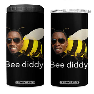 Bee Diddy 4 in 1 Can Cooler Tumbler Funny Weirdcore Dark Humor Internet Memes Gen-Z TS10 One Size: 16 oz Black Print Your Wear