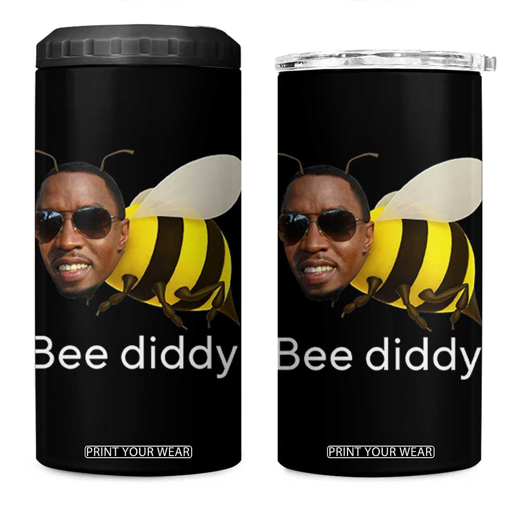 Bee Diddy 4 in 1 Can Cooler Tumbler Funny Weirdcore Dark Humor Internet Memes Gen-Z TS10 One Size: 16 oz Black Print Your Wear