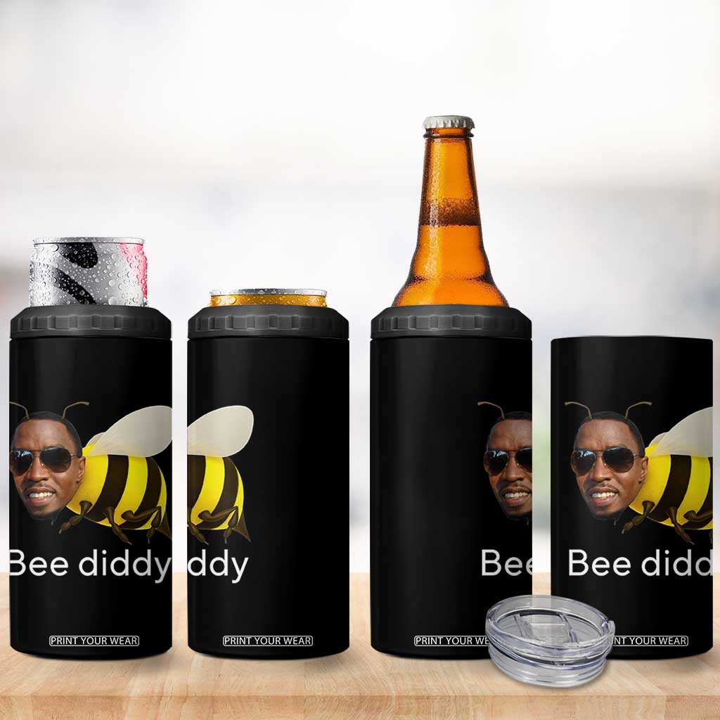Bee Diddy 4 in 1 Can Cooler Tumbler Funny Weirdcore Dark Humor Internet Memes Gen-Z TS10 Print Your Wear
