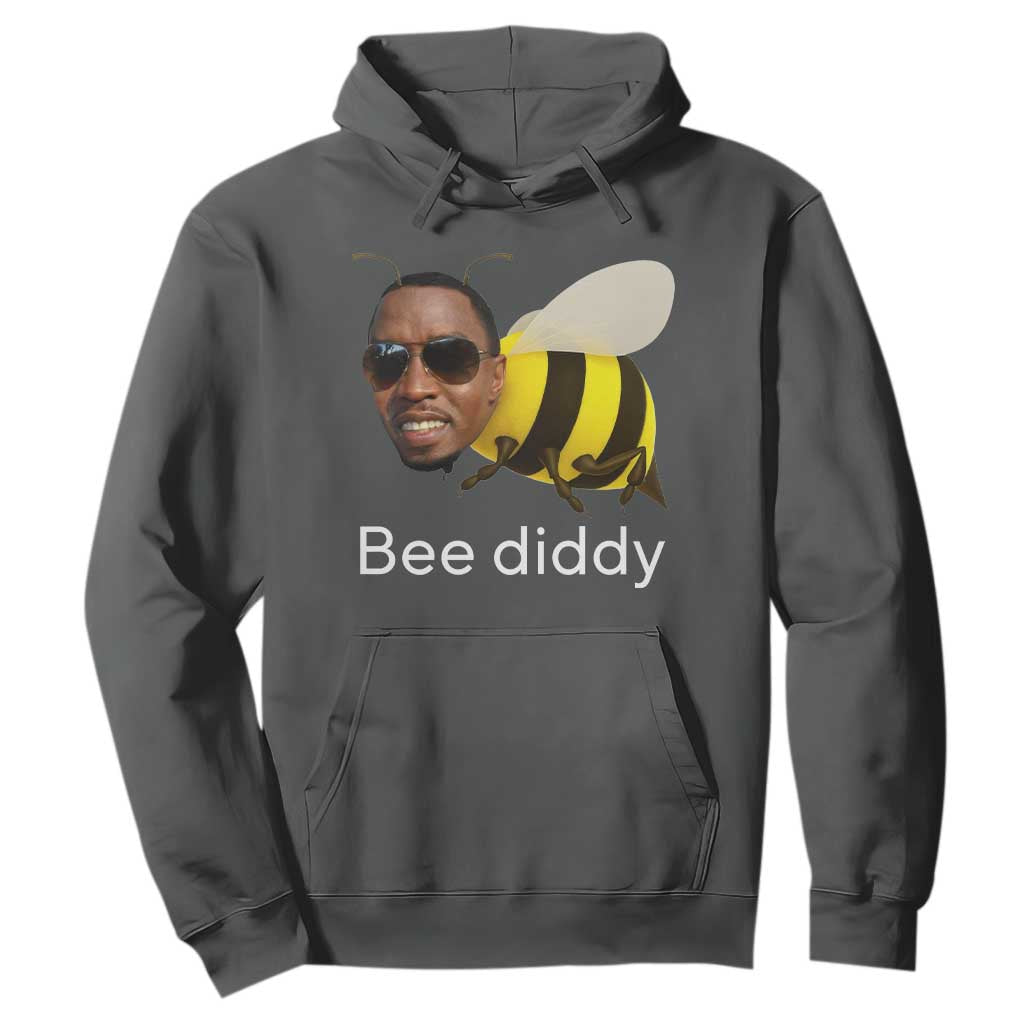 Bee Diddy Hoodie Funny Weirdcore Dark Humor Internet Memes Gen-Z TS10 Dark Heather Print Your Wear