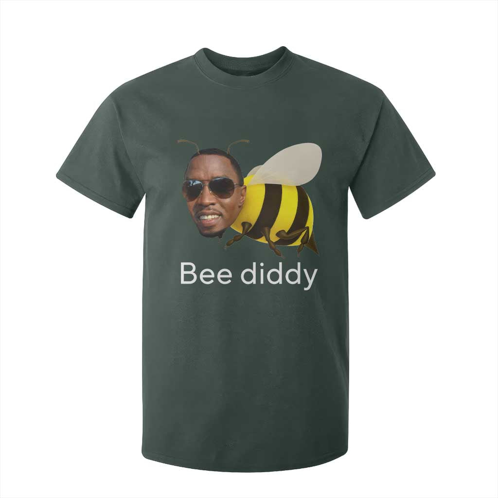 Bee Diddy T Shirt For Kid Funny Weirdcore Dark Humor Internet Memes Gen-Z TS10 Dark Forest Green Print Your Wear