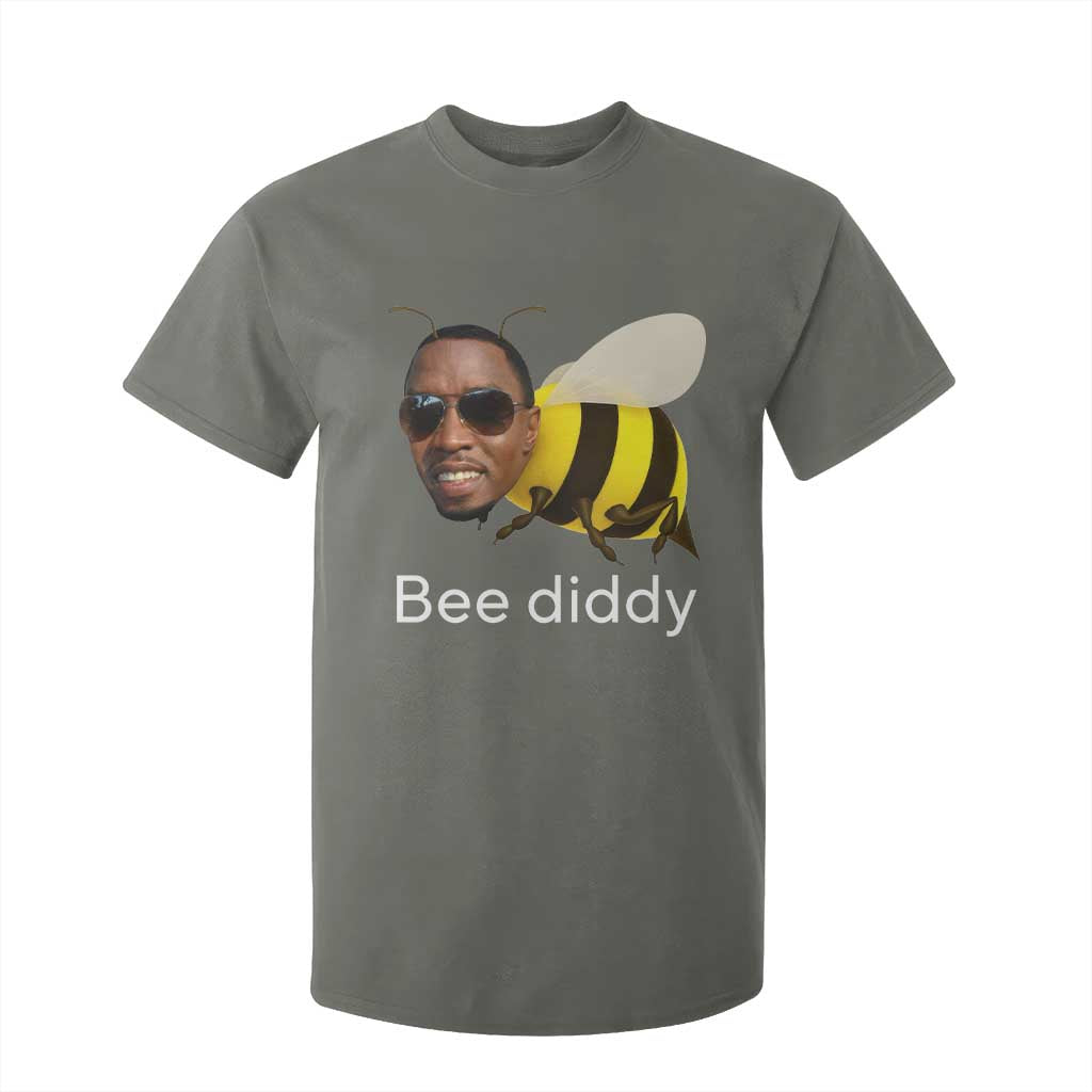 Bee Diddy T Shirt For Kid Funny Weirdcore Dark Humor Internet Memes Gen-Z TS10 Military Green Print Your Wear