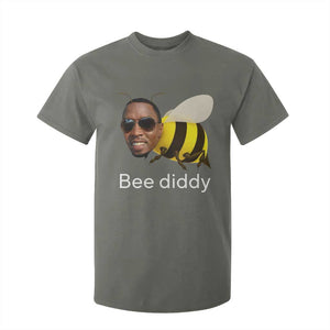 Bee Diddy T Shirt For Kid Funny Weirdcore Dark Humor Internet Memes Gen-Z TS10 Military Green Print Your Wear