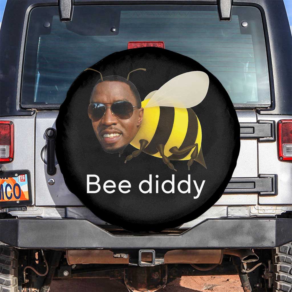 Bee Diddy Spare Tire Cover Funny Weirdcore Dark Humor Internet Memes Gen-Z TS10 No hole Black Print Your Wear