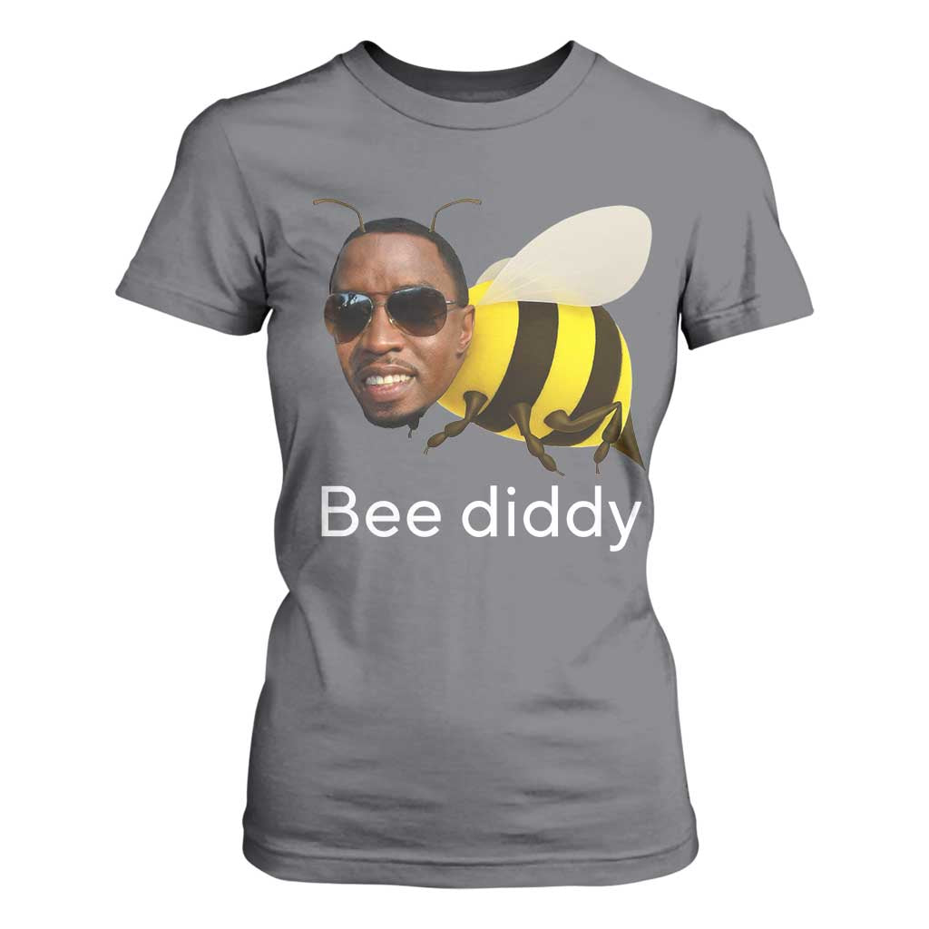 Bee Diddy T Shirt For Women Funny Weirdcore Dark Humor Internet Memes Gen-Z TS10 Charcoal Print Your Wear