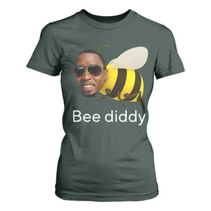 Bee Diddy T Shirt For Women Funny Weirdcore Dark Humor Internet Memes Gen-Z TS10 Dark Forest Green Print Your Wear