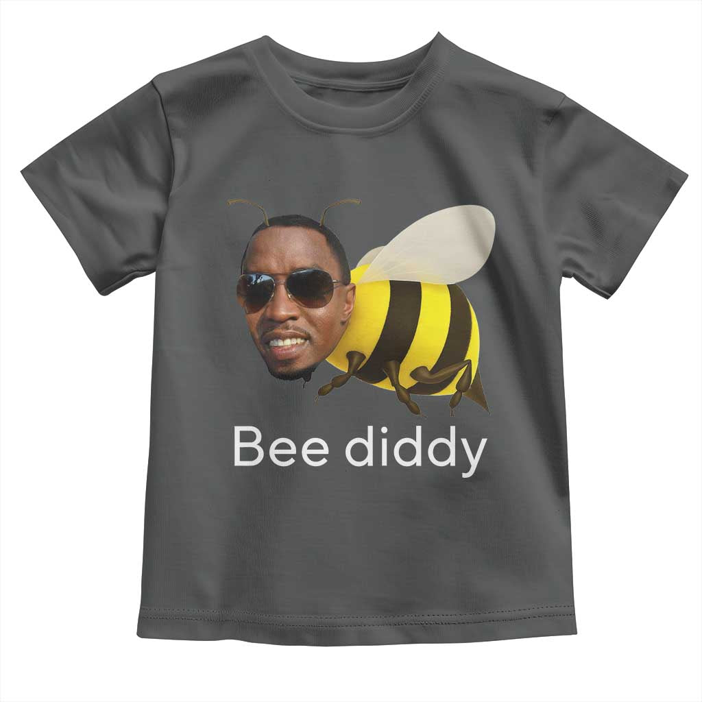 Bee Diddy Toddler T Shirt Funny Weirdcore Dark Humor Internet Memes Gen-Z TS10 Dark Heather Print Your Wear