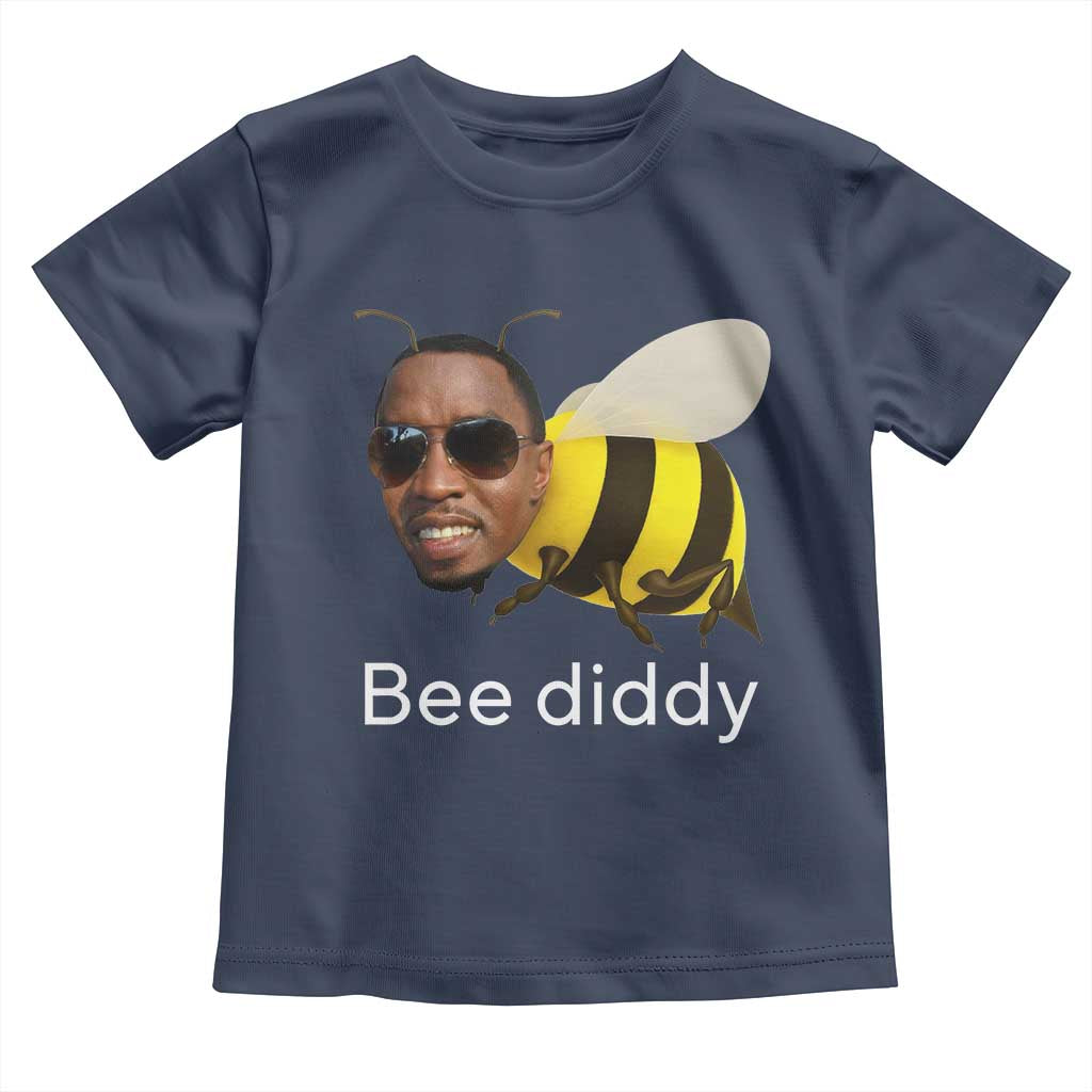 Bee Diddy Toddler T Shirt Funny Weirdcore Dark Humor Internet Memes Gen-Z TS10 Navy Print Your Wear