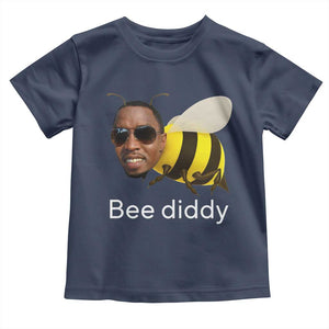 Bee Diddy Toddler T Shirt Funny Weirdcore Dark Humor Internet Memes Gen-Z TS10 Navy Print Your Wear