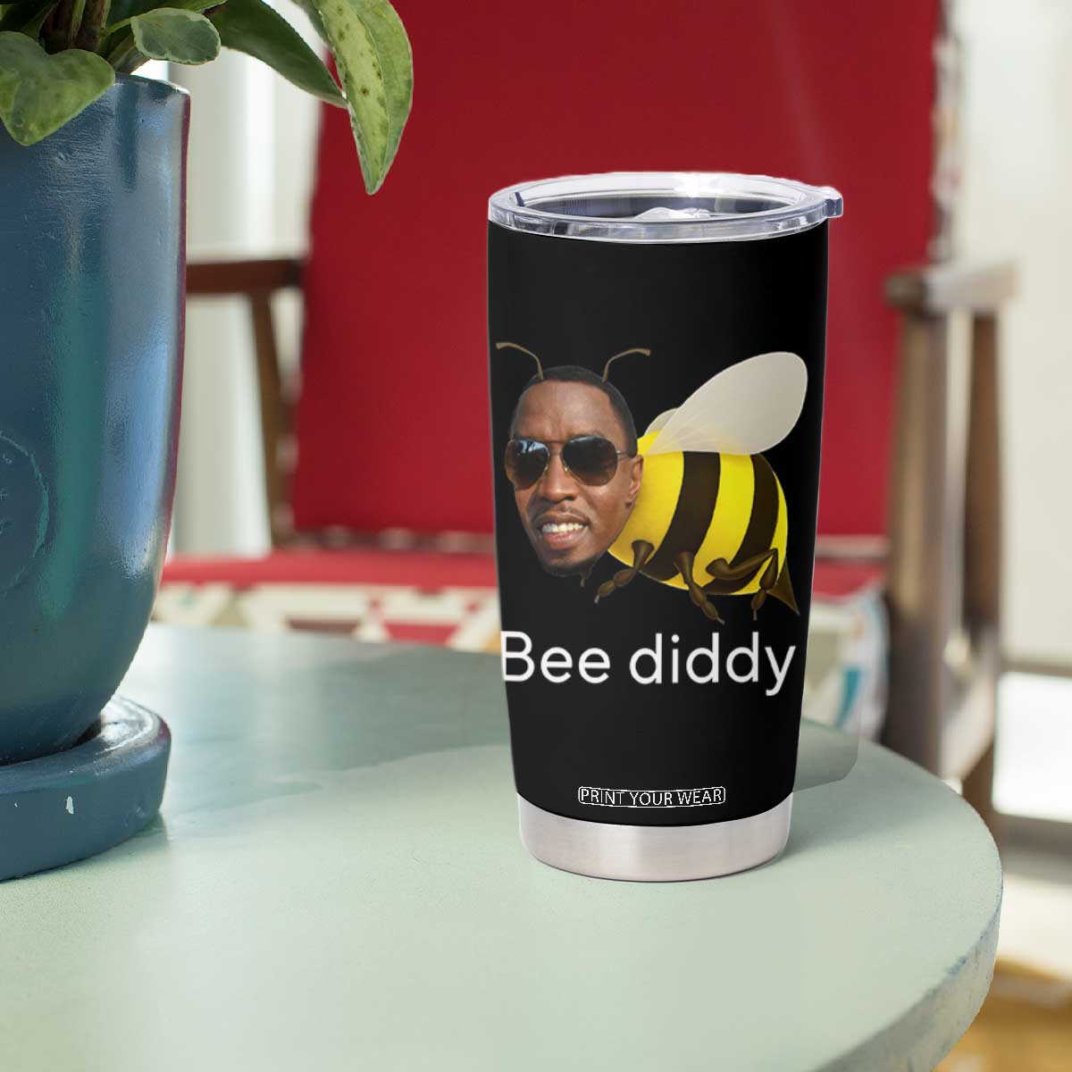 Bee Diddy Tumbler Cup Funny Weirdcore Dark Humor Internet Memes Gen-Z TS10 Print Your Wear