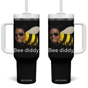 Bee Diddy Tumbler With Handle Funny Weirdcore Dark Humor Internet Memes Gen-Z TS10 One Size: 40 oz Black Print Your Wear