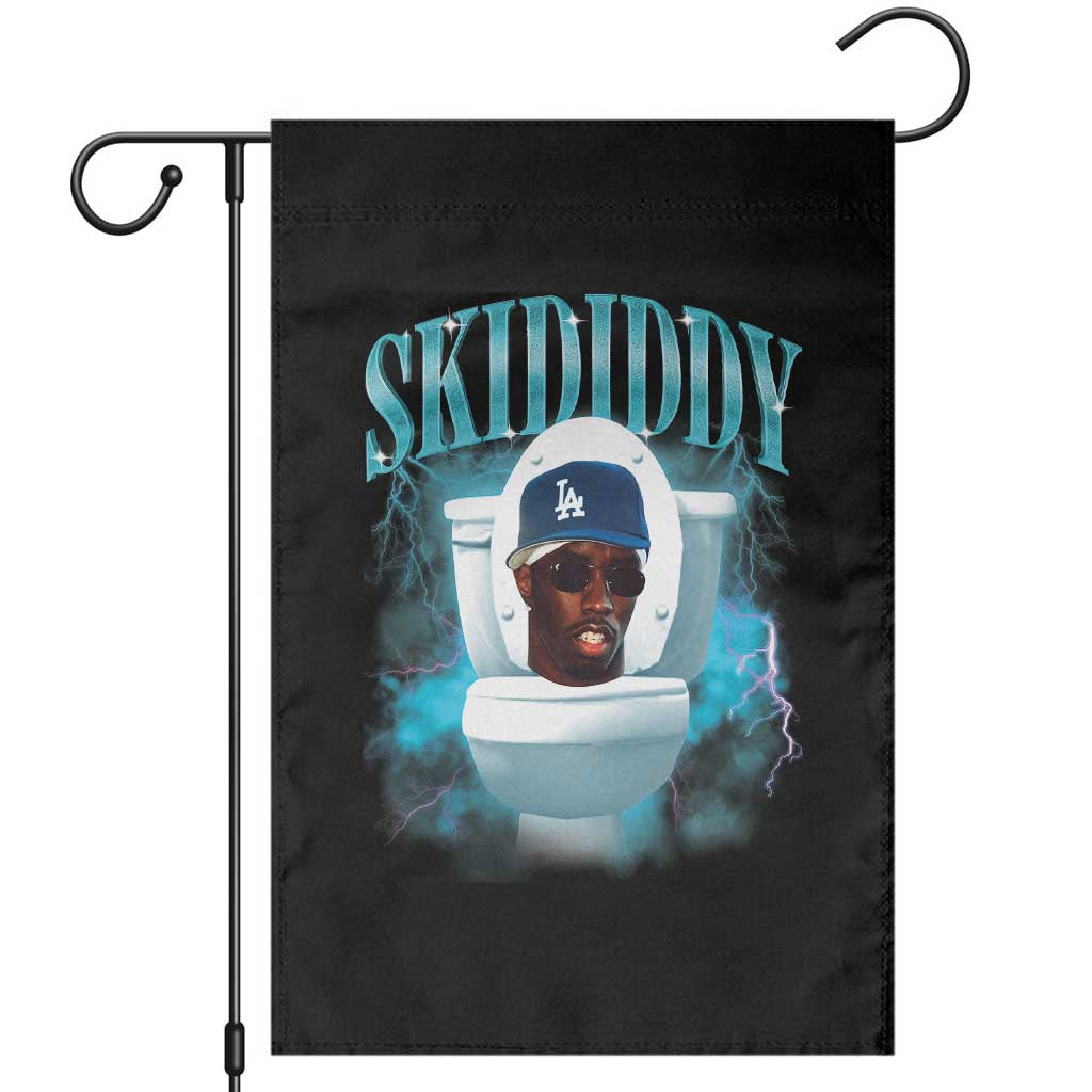 Funny Diddy Garden Flag Diddy Skibidi Toilet Bootleg Meme TS10 Black Print Your Wear
