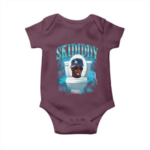 Funny Diddy Baby Onesie Diddy Skibidi Toilet Bootleg Meme TS10 Maroon Print Your Wear