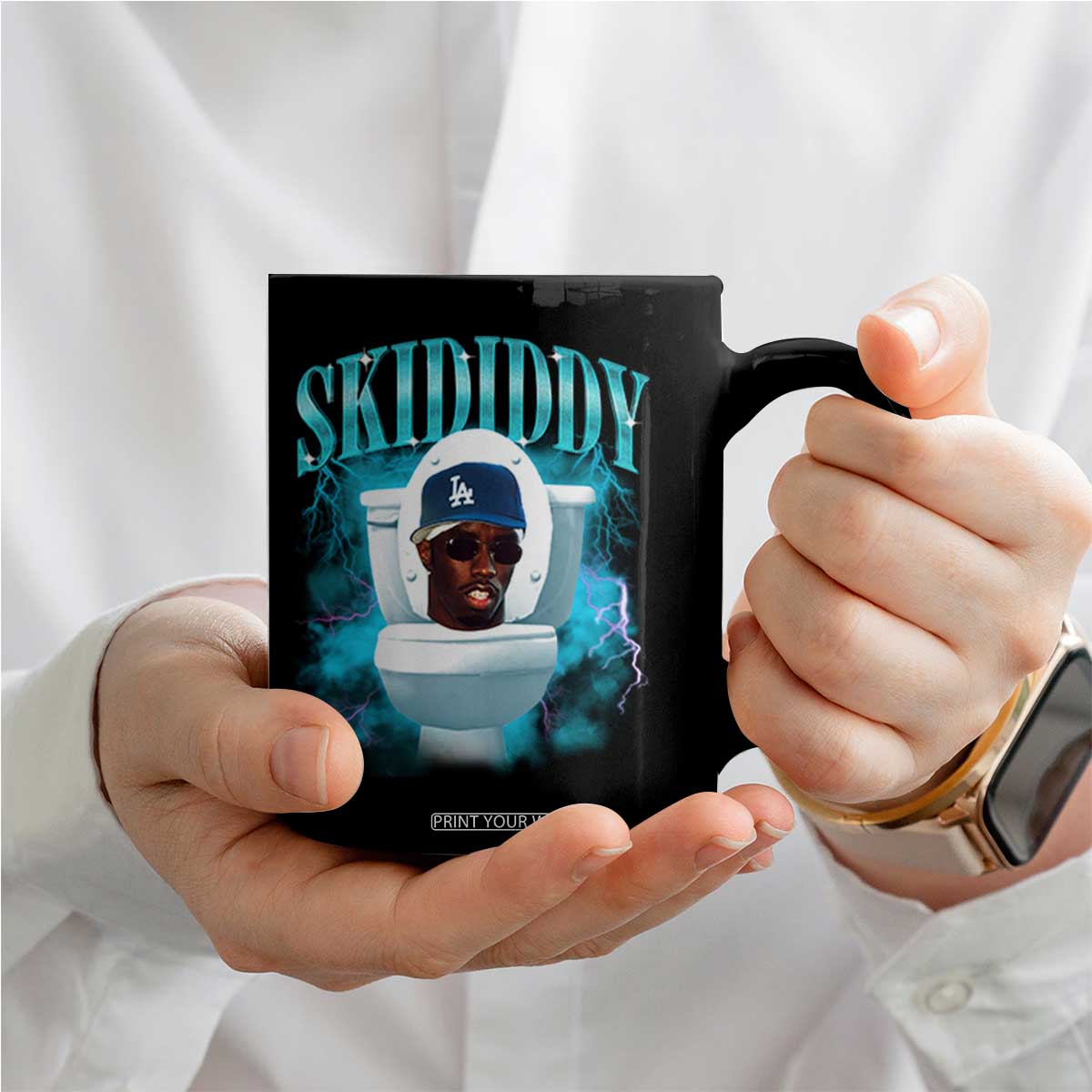 Funny Diddy Coffee Mug Diddy Skibidi Toilet Bootleg Meme TS10 Print Your Wear