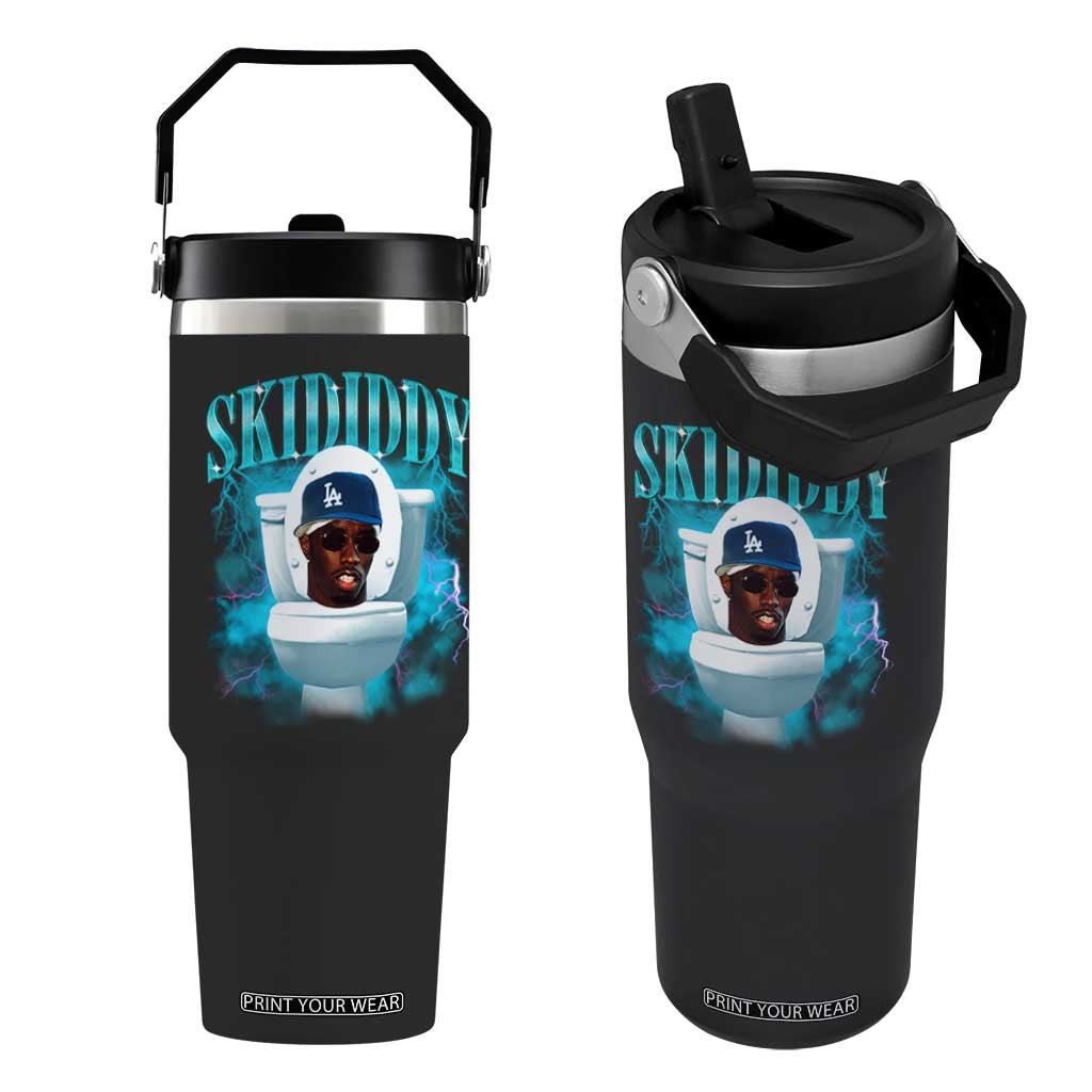 Funny Diddy Flip Straw Tumbler Diddy Skibidi Toilet Bootleg Meme TS10 One Size: 30 oz Black Print Your Wear