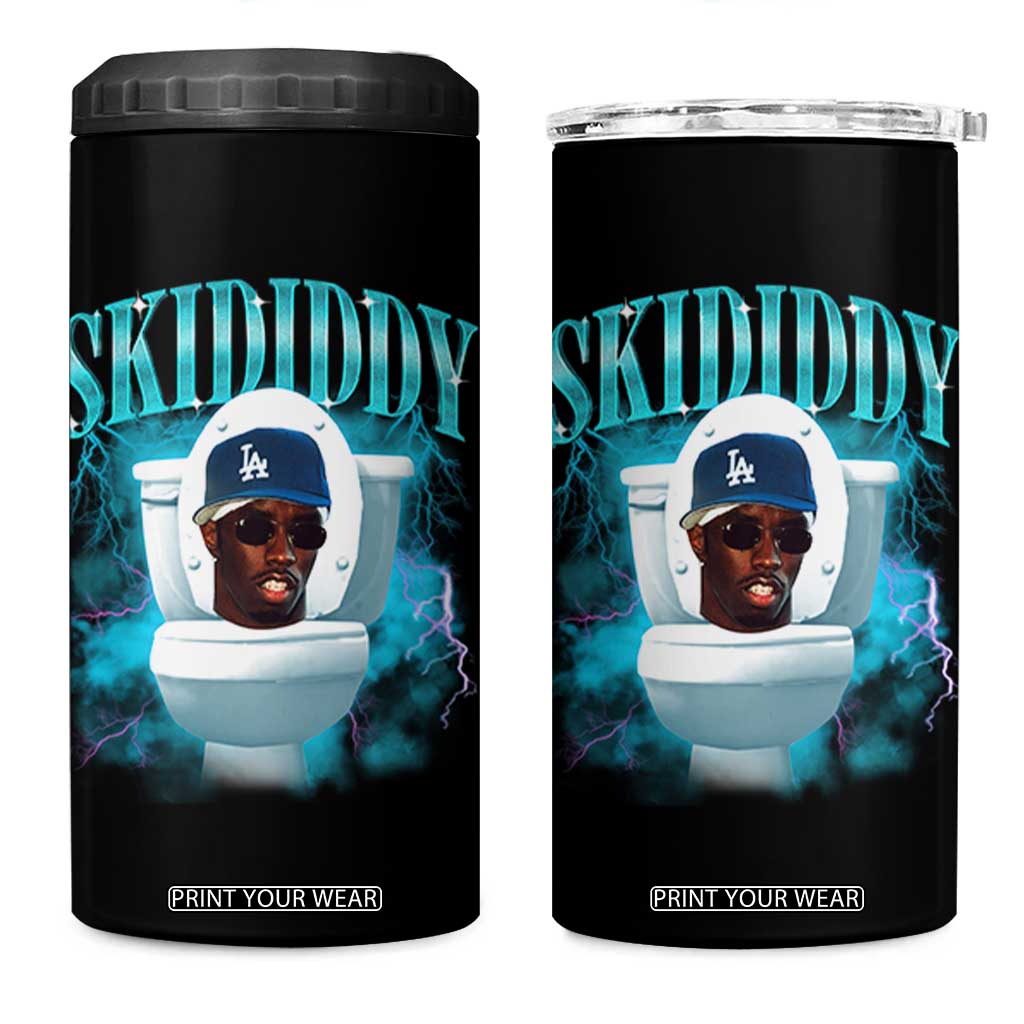 Funny Diddy 4 in 1 Can Cooler Tumbler Diddy Skibidi Toilet Bootleg Meme TS10 One Size: 16 oz Black Print Your Wear