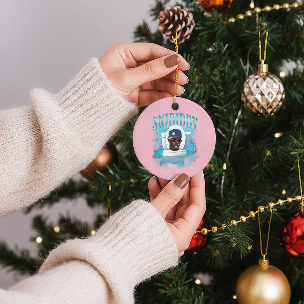 Funny Diddy Ceramic Ornament Diddy Skibidi Toilet Bootleg Meme TS10 1pc Light Pink Print Your Wear
