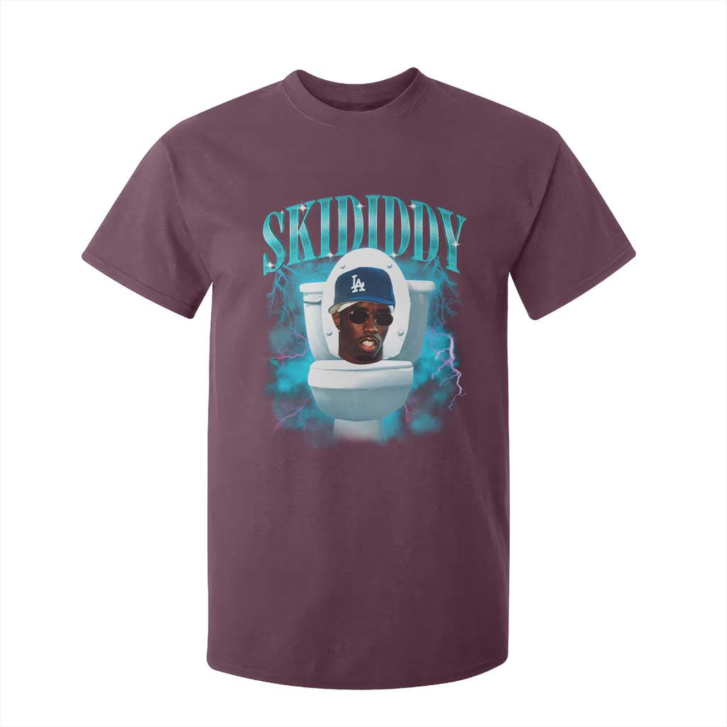 Funny Diddy T Shirt For Kid Diddy Skibidi Toilet Bootleg Meme TS10 Maroon Print Your Wear
