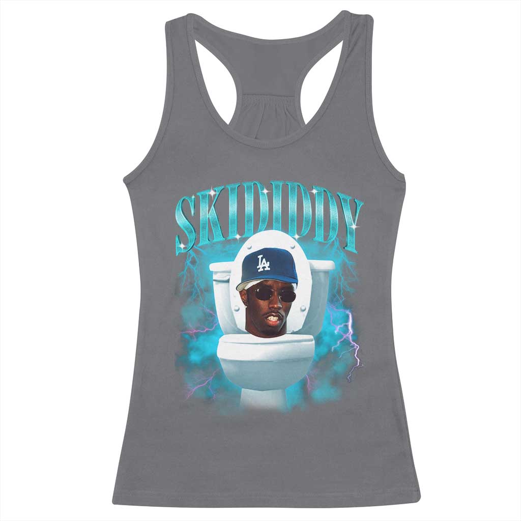Funny Diddy Racerback Tank Top Diddy Skibidi Toilet Bootleg Meme TS10 Charcoal Print Your Wear