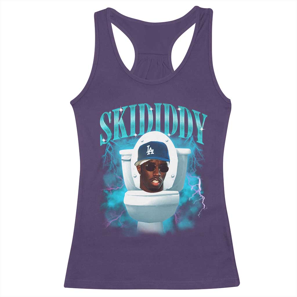 Funny Diddy Racerback Tank Top Diddy Skibidi Toilet Bootleg Meme TS10 Purple Print Your Wear