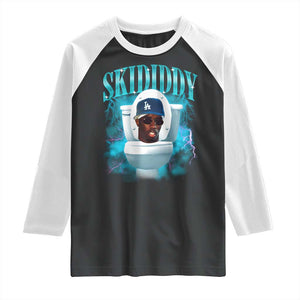 Funny Diddy Raglan Shirt Diddy Skibidi Toilet Bootleg Meme TS10 Black White Print Your Wear