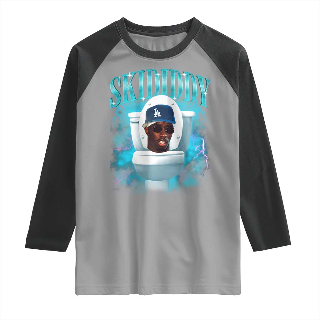 Funny Diddy Raglan Shirt Diddy Skibidi Toilet Bootleg Meme TS10 Sport Gray Black Print Your Wear