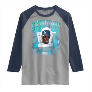 Funny Diddy Raglan Shirt Diddy Skibidi Toilet Bootleg Meme TS10 Sport Gray Navy Print Your Wear
