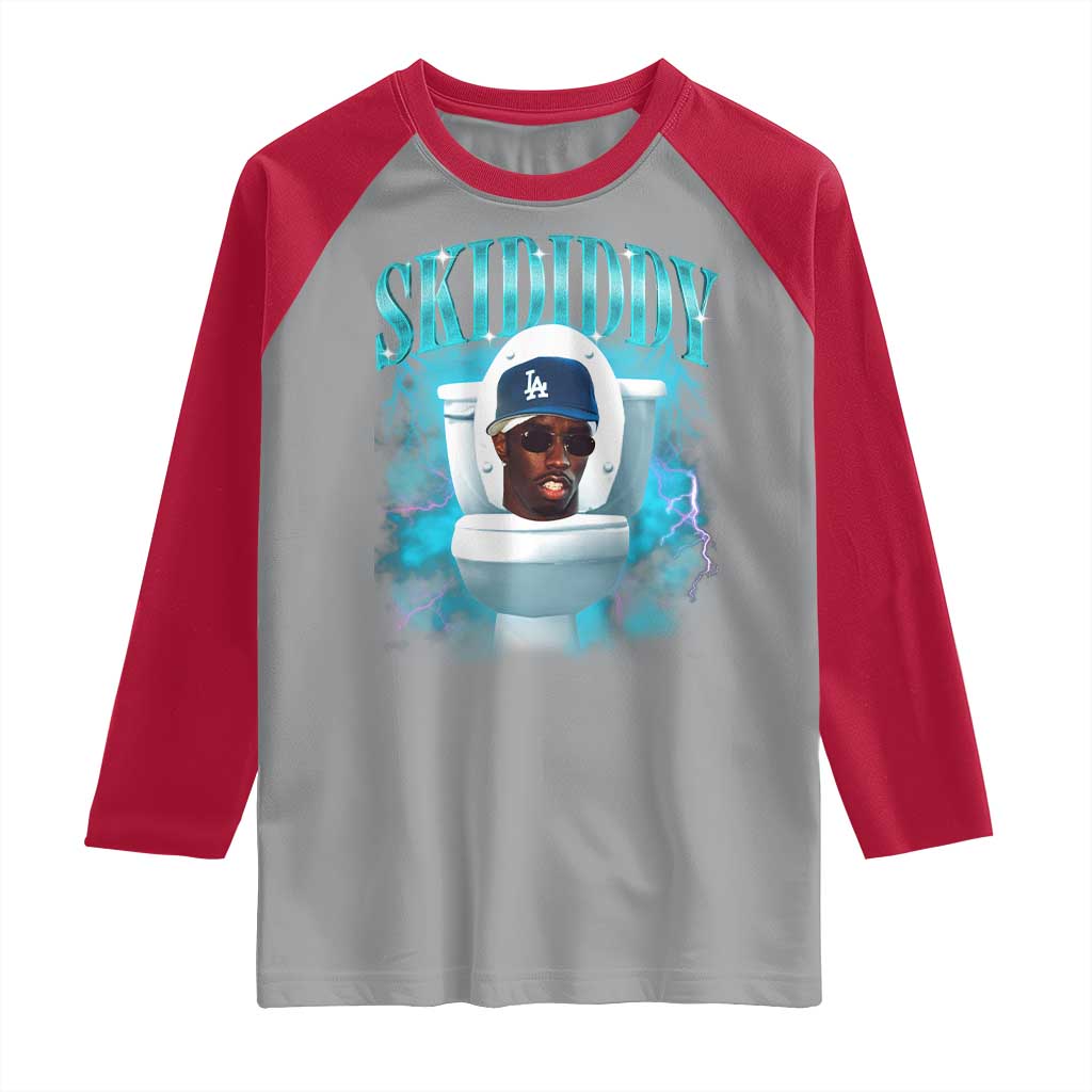 Funny Diddy Raglan Shirt Diddy Skibidi Toilet Bootleg Meme TS10 Sport Gray Red Print Your Wear