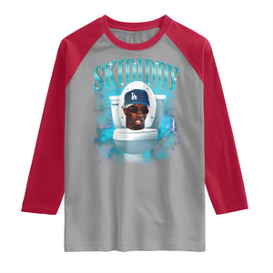 Funny Diddy Raglan Shirt Diddy Skibidi Toilet Bootleg Meme TS10 Sport Gray Red Print Your Wear
