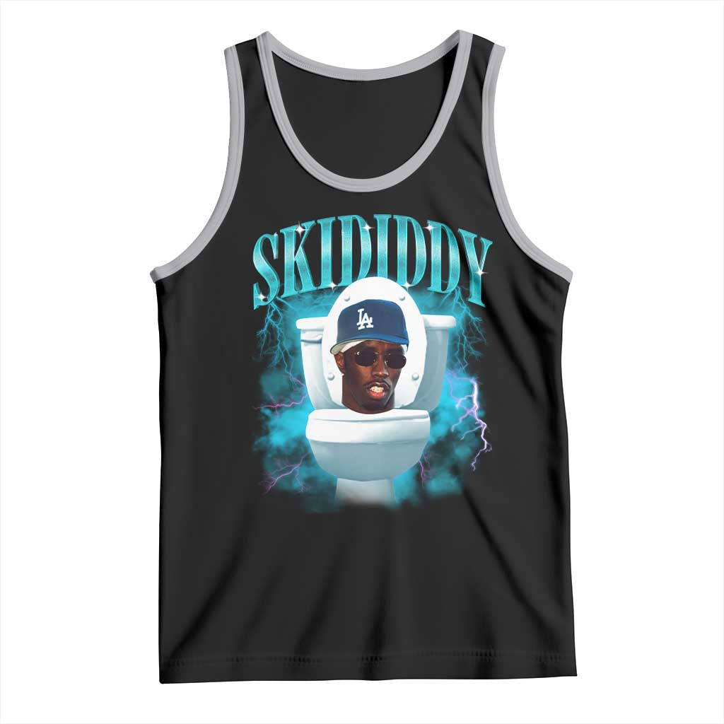 Funny Diddy Tank Top Diddy Skibidi Toilet Bootleg Meme TS10 Black Athletic Heather Print Your Wear