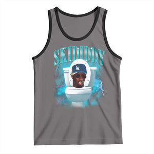Funny Diddy Tank Top Diddy Skibidi Toilet Bootleg Meme TS10 Deep Heather Black Print Your Wear